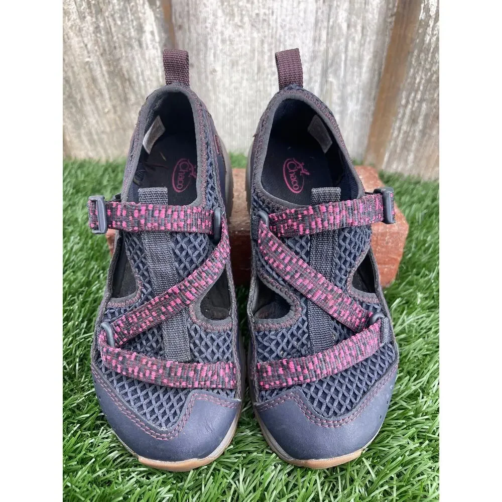 Chaco Kids' Odyssey Hiking Athletic Shoes Sandals Blue Pink Girls US 13